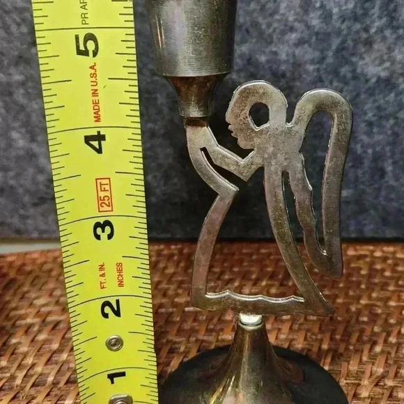 Vintage Brass Copper Angel Candle Holder Christmas Set of 4 Unique/Hong Kong - Picture 8 of 10